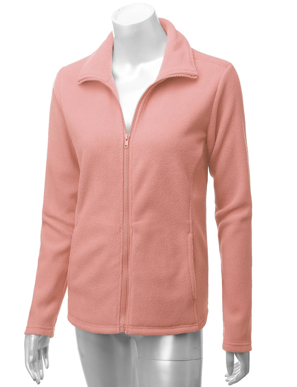 CWOJA693_Long Sleeve Full-Zip Thermal Basic Fleece Jacket