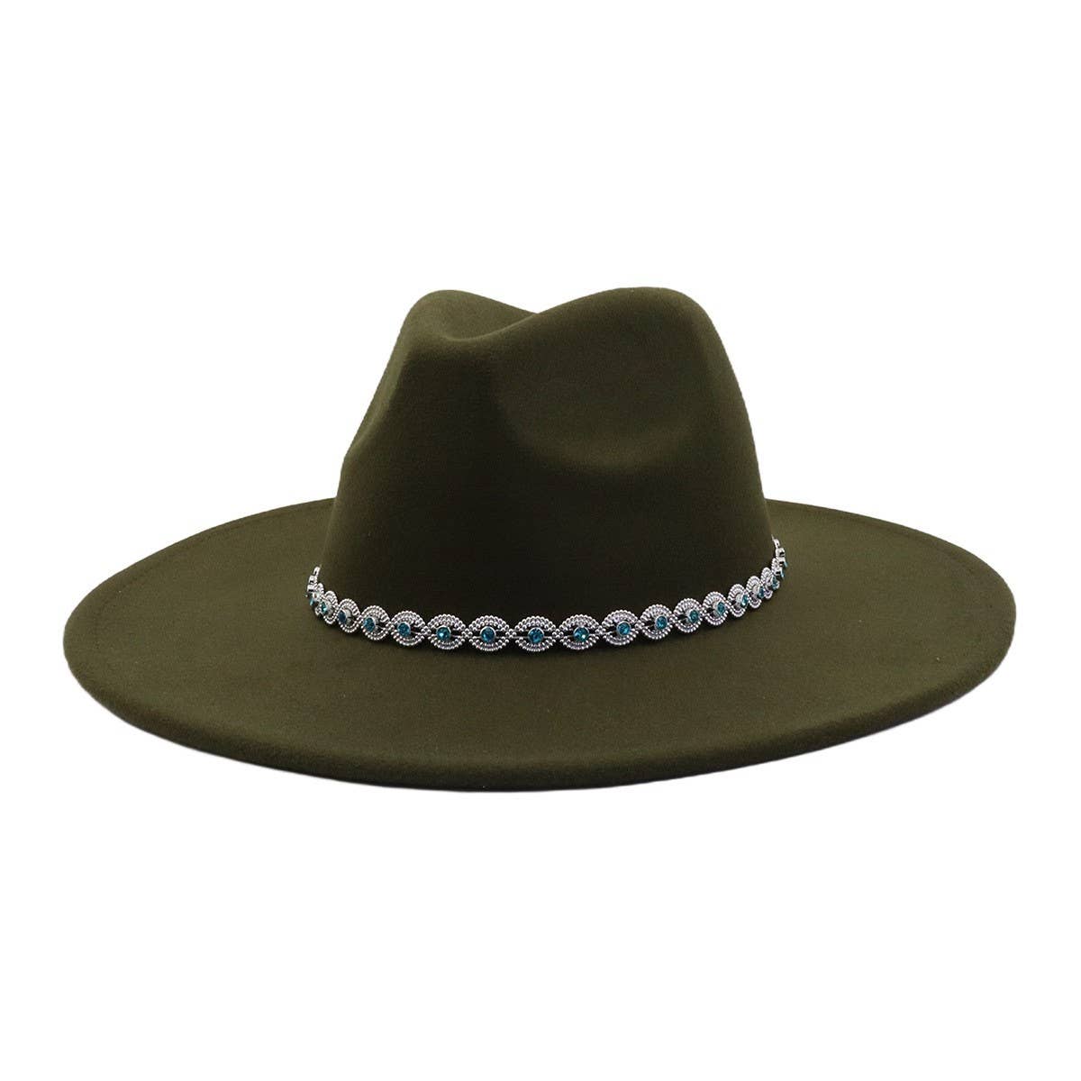 Ethnic Style Wool Blend Fedora Hat Men & Women_CWAH04388