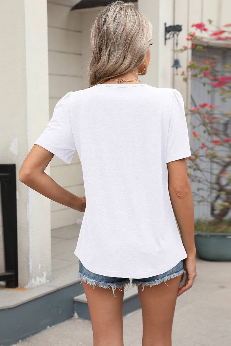 CWTBLS1697_ROUND NECK LOOSE SHORT SLEEVE T-SHIRT TOP
