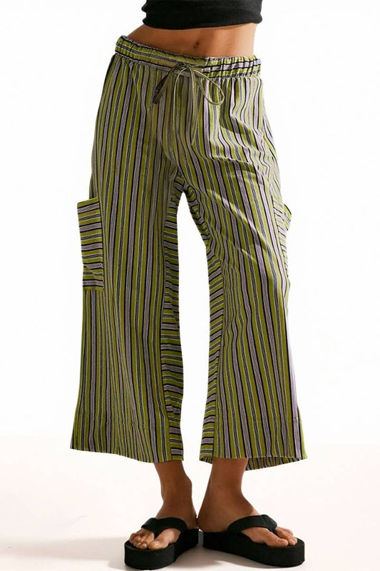 CWBLP01035_COLORFUL STRIPED DRAWSTRING STRAIGHT PANTS