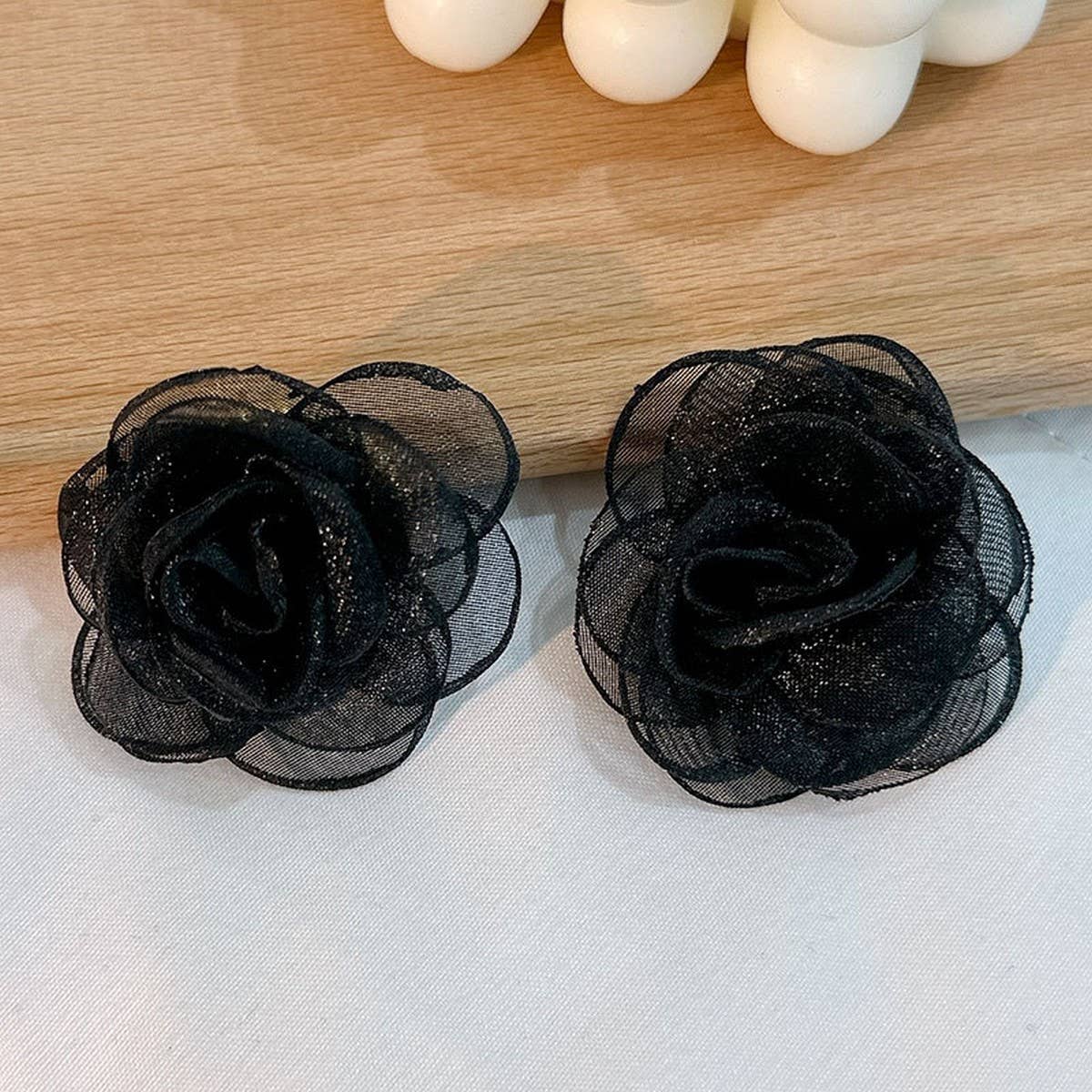 Handmade Lace Rose Stud Earrings ? Sweet & Minimal