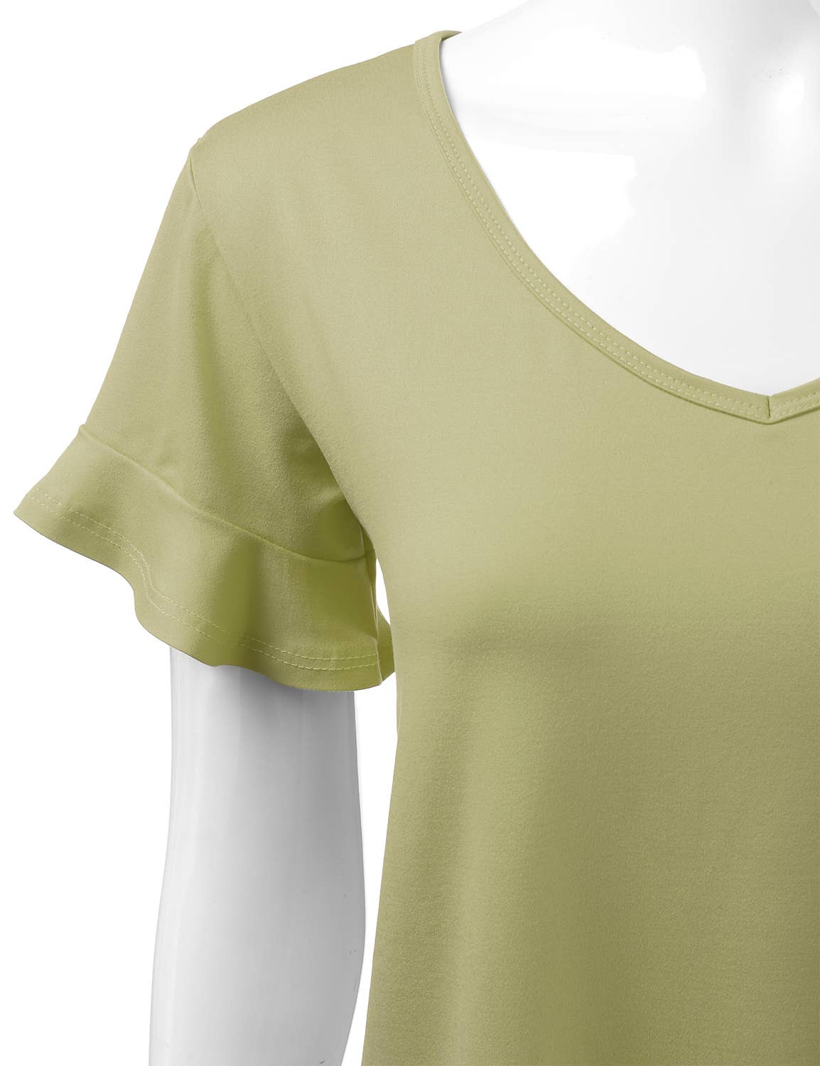 CWTTS681-P_Casual Tshirt V Neck Short Sleeve Loose blouse