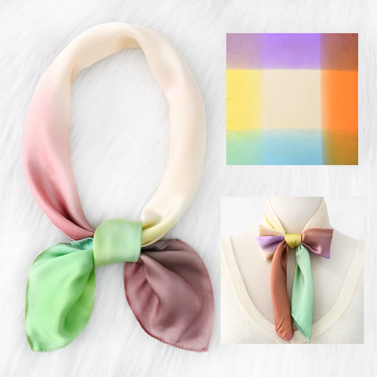 RETRO GRADIENT MULTI-COLOR SILK SCARF_CWASC1152