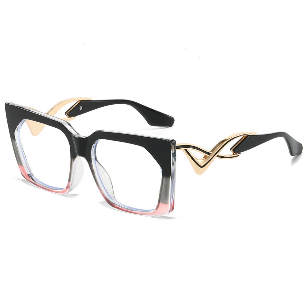 CAT-EYE CURVED TEMPLE FASHION SUNGLASSES_CWASG0536