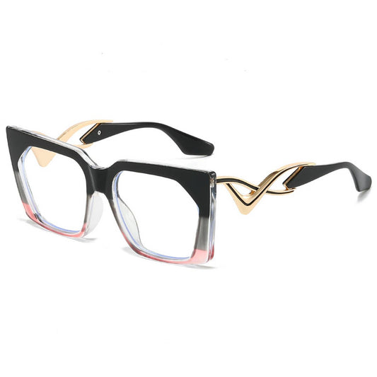 CAT-EYE CURVED TEMPLE FASHION SUNGLASSES_CWASG0536