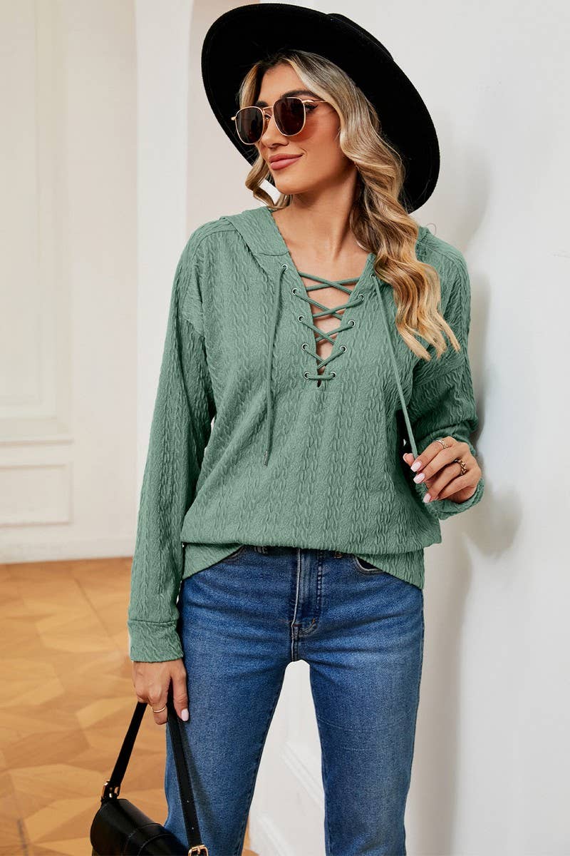 CWOHOL1096_AUTUMN AND WINTER SOLID COLOR HOODED SWEATSHIRT