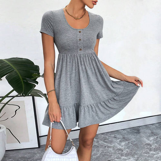 Cinched waist large hem fashion knitted dress