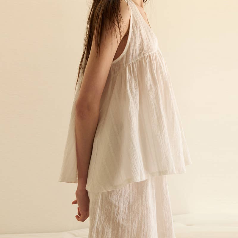 COTTON JACQUARD PYJAMAS TWO-PIECE SET