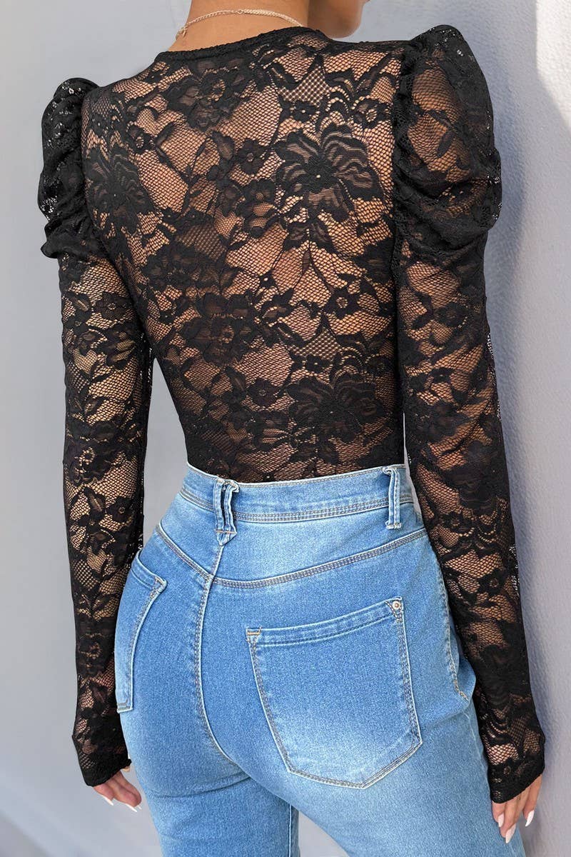 CWSBSL0136_SOLID COLOR ELEGANT SEXY LACE PATCHWORK JUMPSUIT