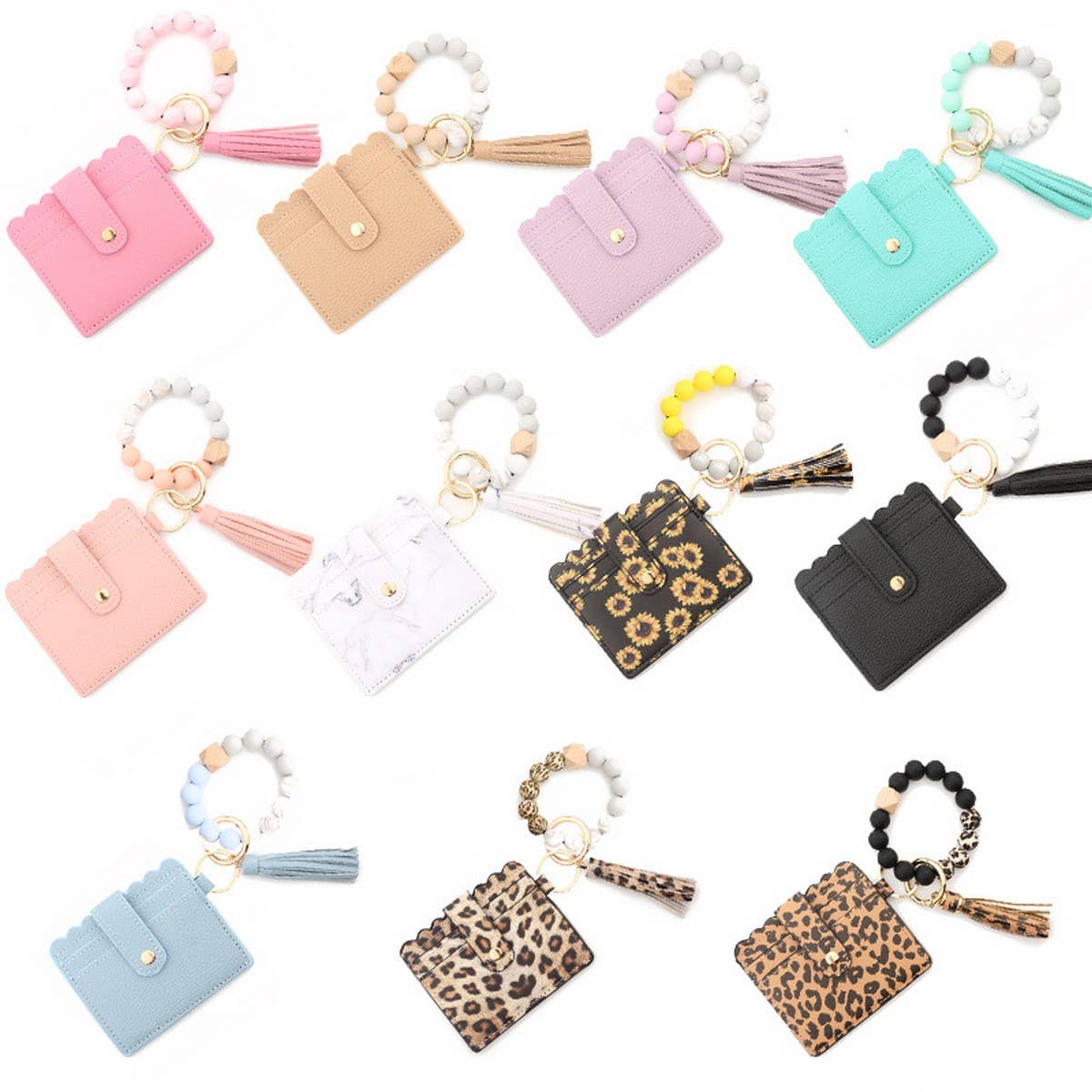 LEATHER WALLET TASSEL KEYCHAIN BRACELET