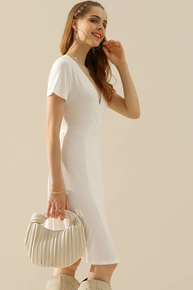 CWDSD10372-P_PLUS SIZE V NECK CASUAL WRAP DRESSES