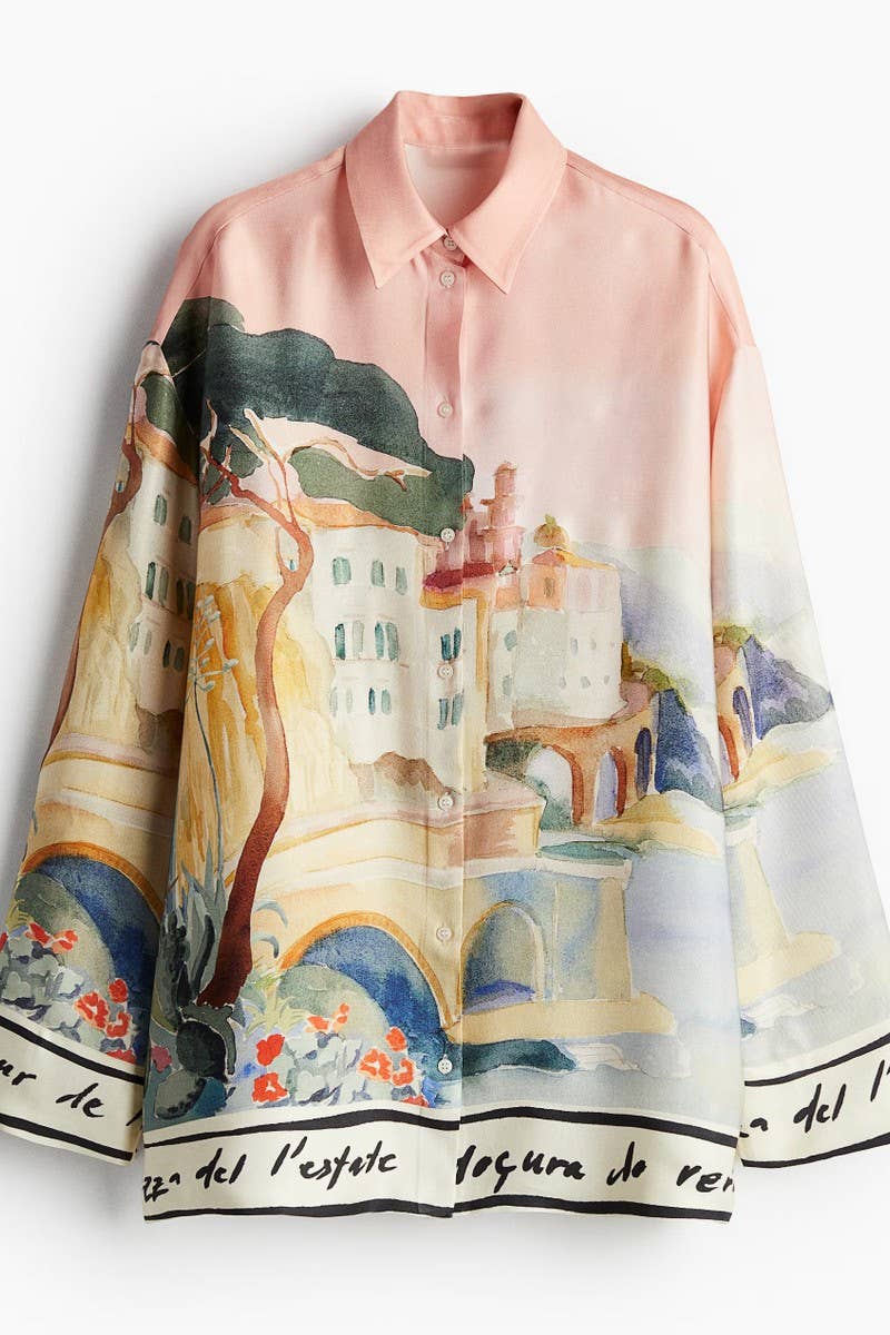 CWTSTL00926_TROPICAL PRINT LAPEL LOOSE BEACH SHIRT