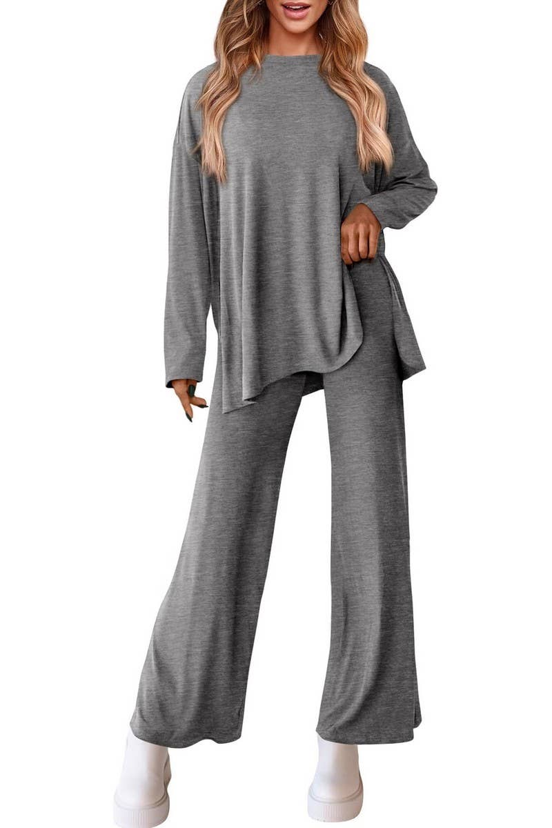 CWSTB00483_2025 KNIT LOUNGE SET WOMEN 2 PIECE CASUAL OUTFITS