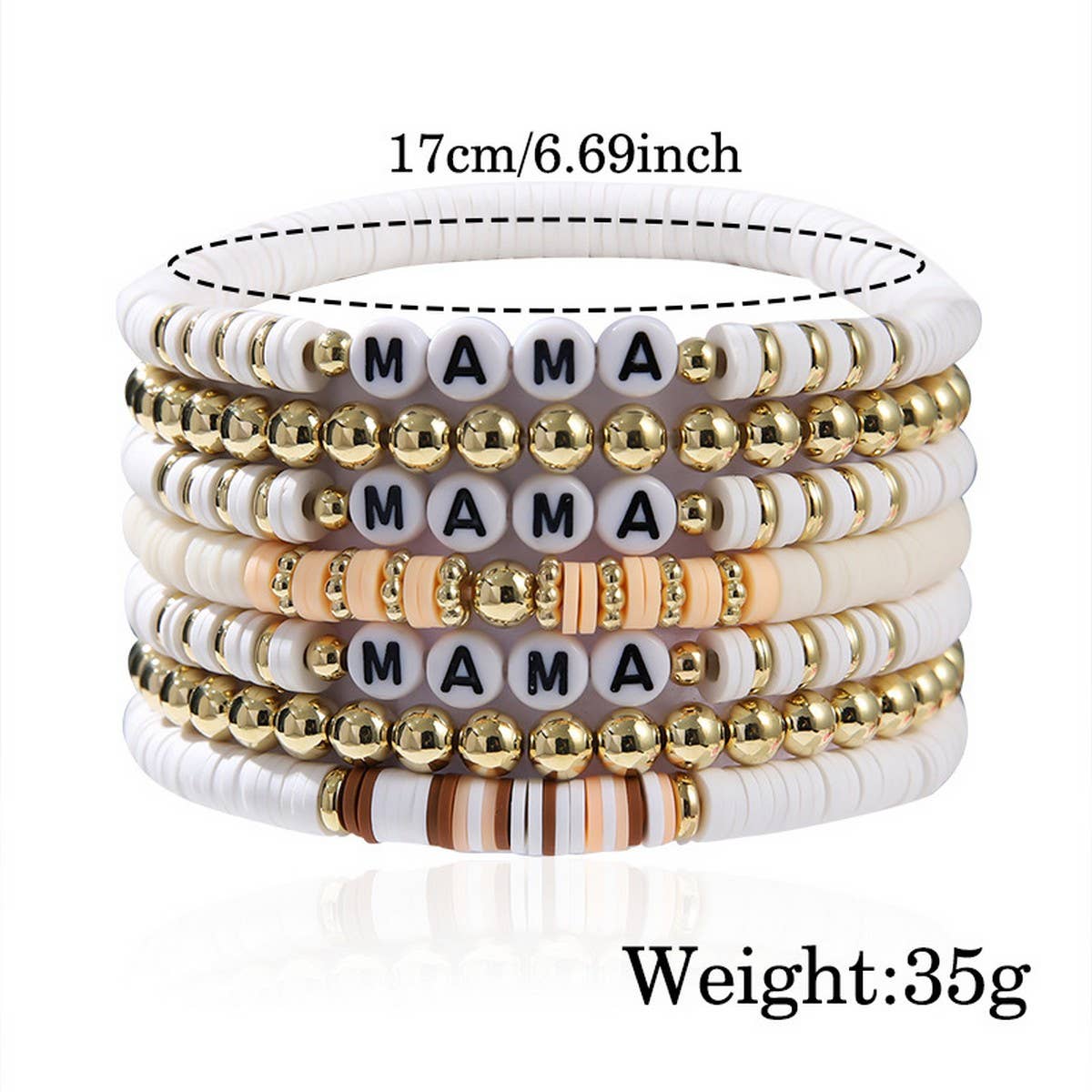 LETTER BRACELET FASHION CLAY BRACELET SET