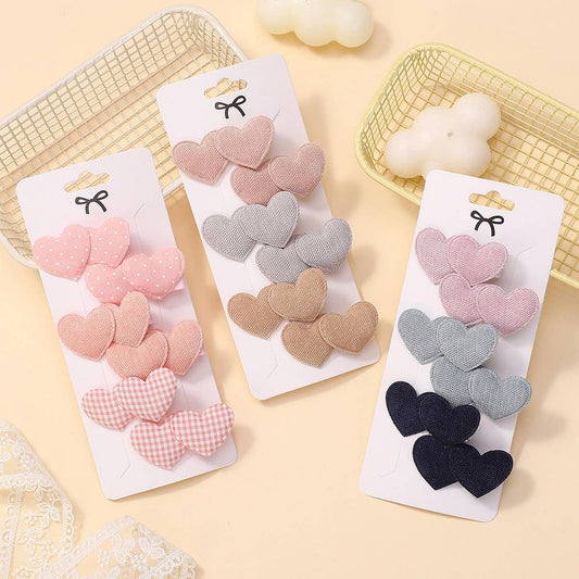 Cute Heart Hair Clip Set for Girls ? Warm Colors