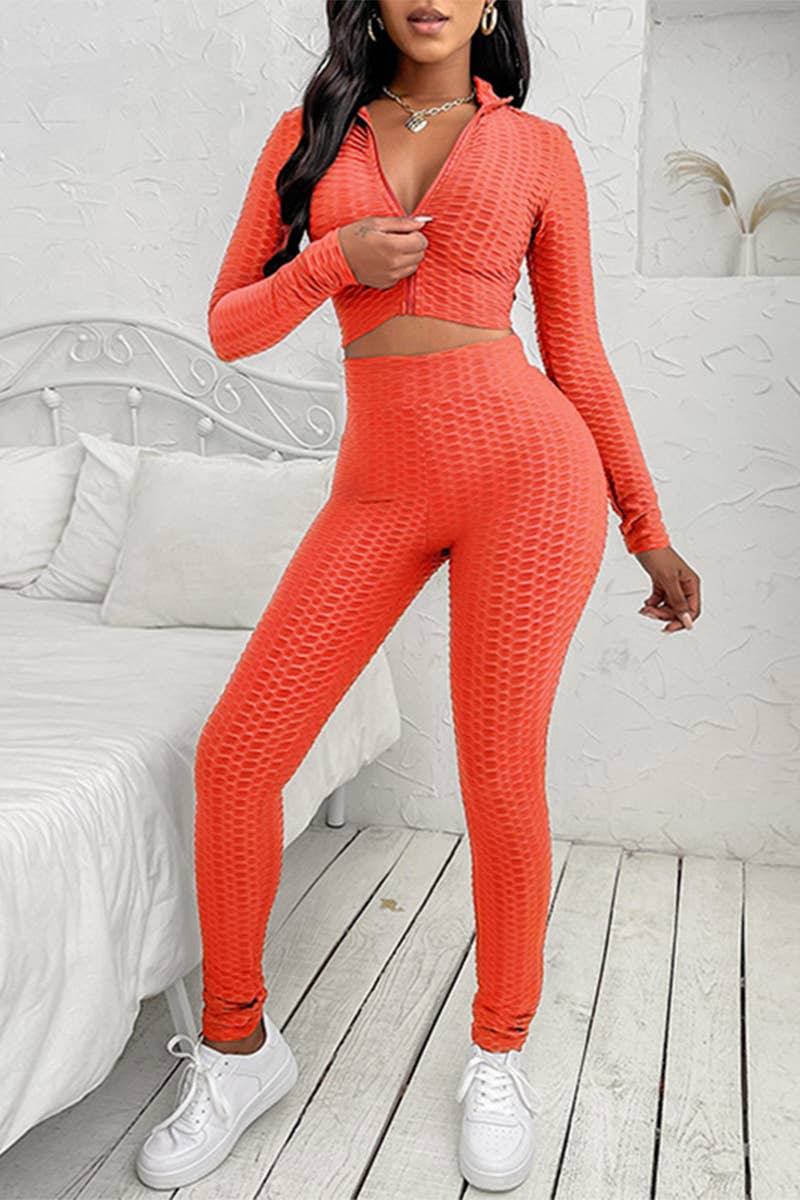 CASUAL SOLID COLOR PINEAPPLE CHECK SPORTS SUIT