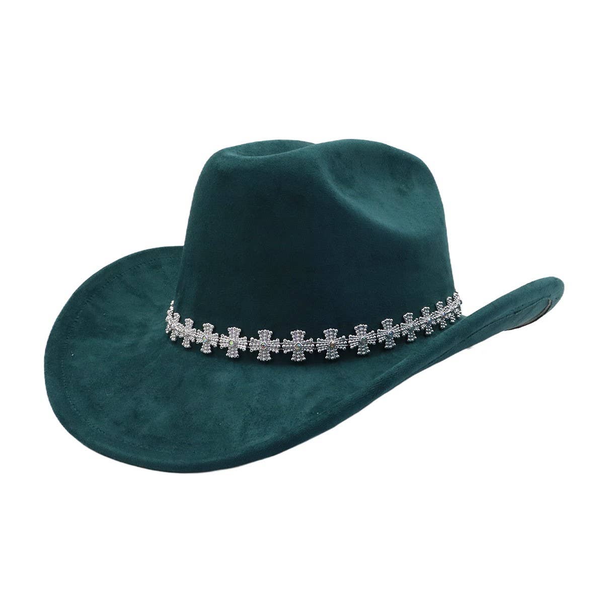 Western Ethnic Suede Cowboy Fedora for Men Women_CWAH04424