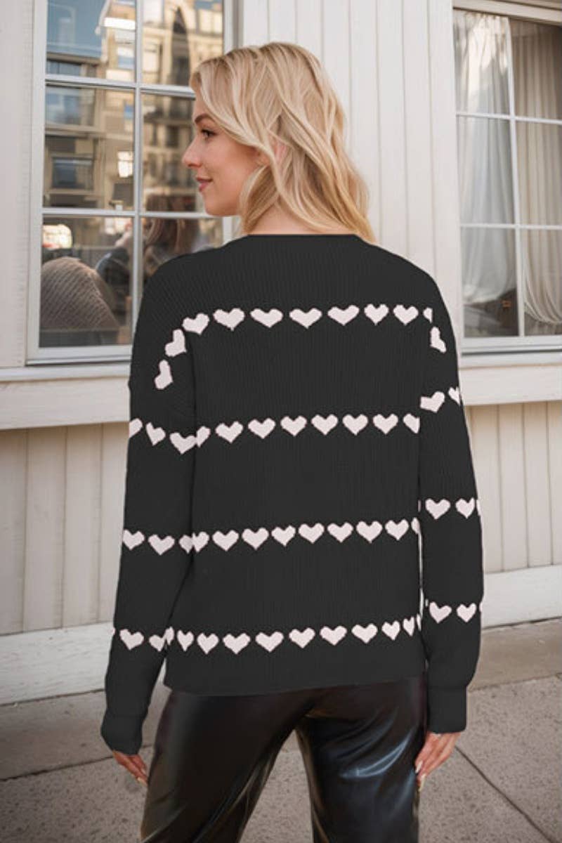 CWOSWL6742_WINTER CREW-NECK LONG-SLEEVED LOVE SWEATER