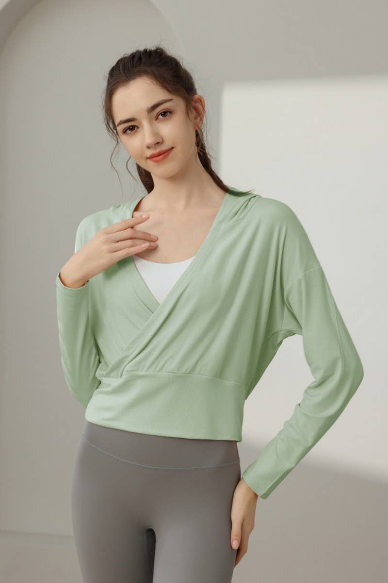 CWTBLL3629_NEW STYLE SPORTS LOOSE YOGA JACKET HOODED TOP