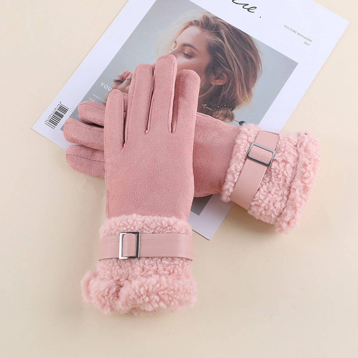 WINTER VELVET THICK WARM TOUCH SCREEN GLOVES_CWAG0381