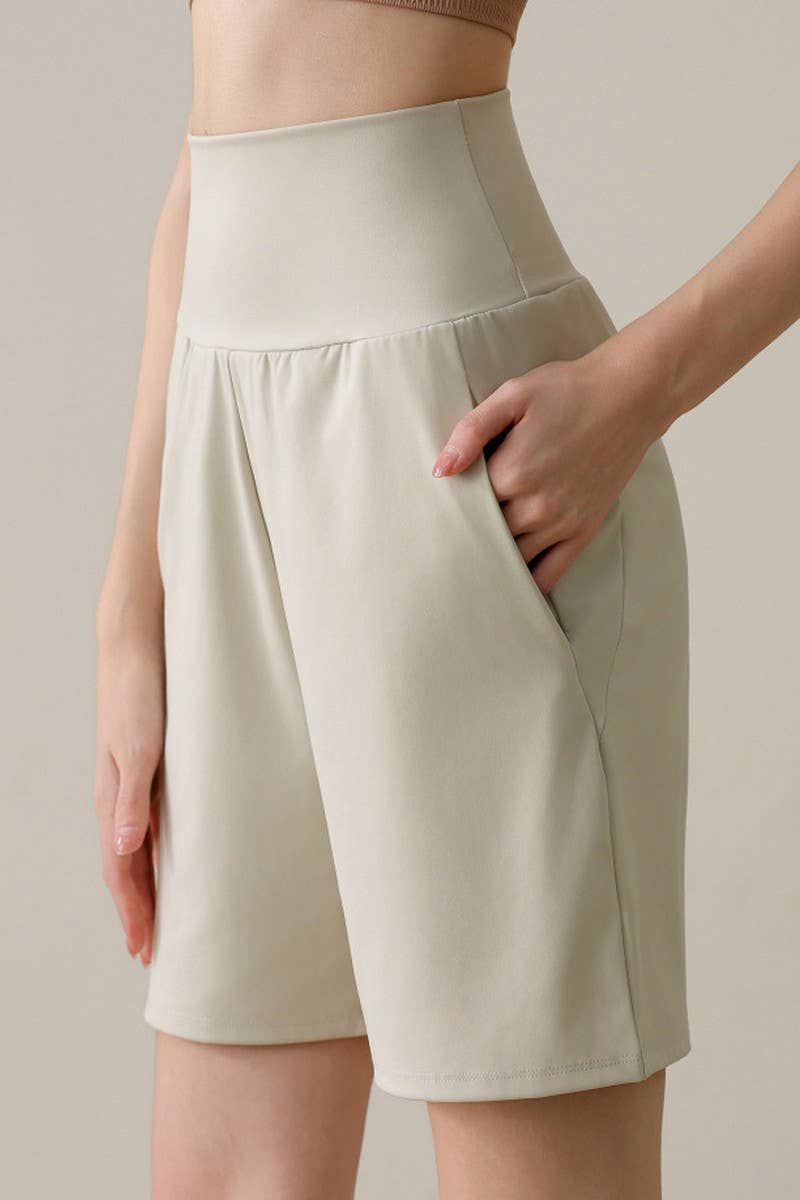 CWBSP0224_HIGH WAISTED YOGA CASUAL SPORTS SHORTS