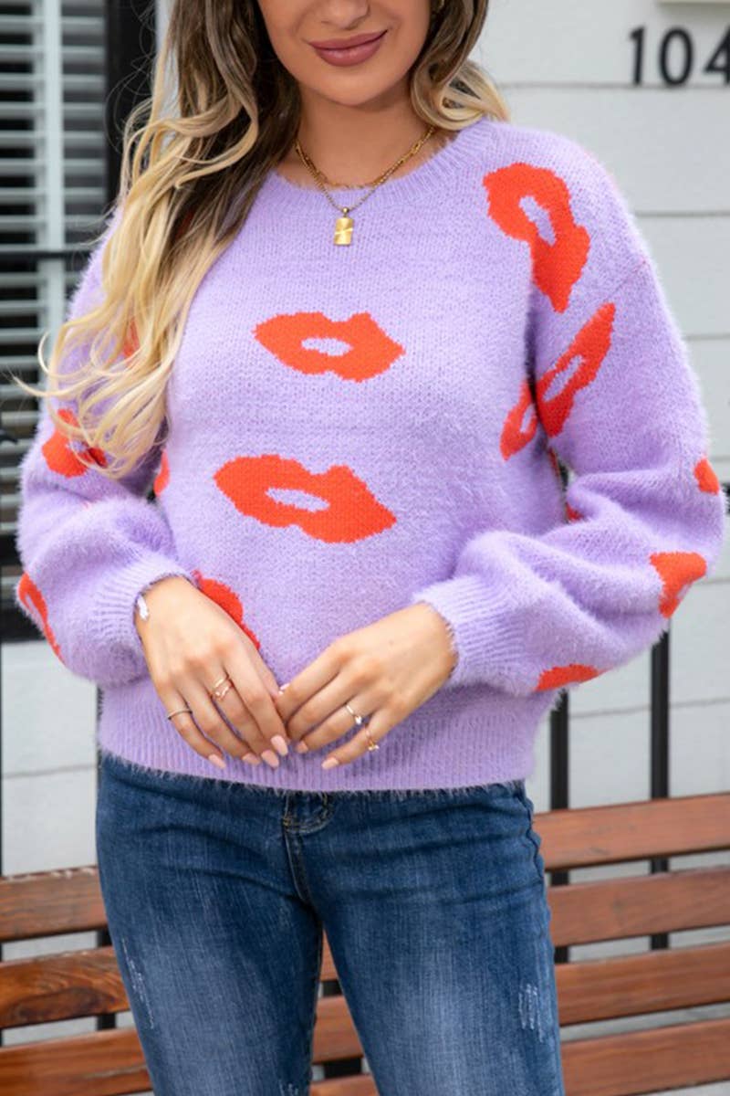 CWOSWL1682_Crew Neck Long Sleeve Pullover Sweater