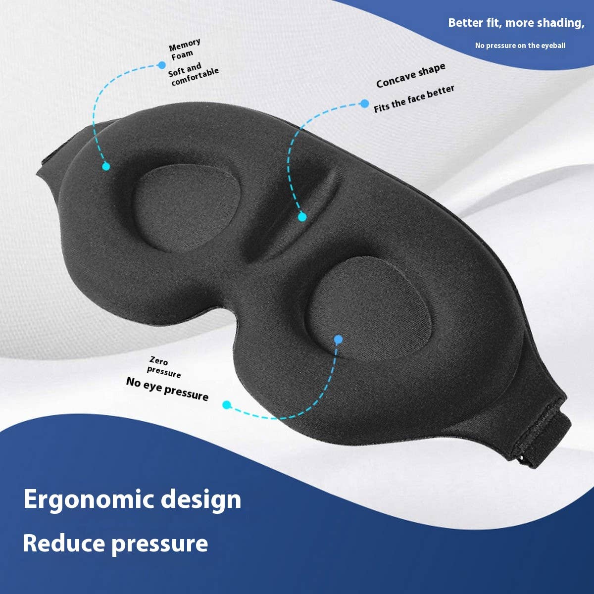 3D Sleep Mask with Memory Foam, Light-Blocking_CWMM8041