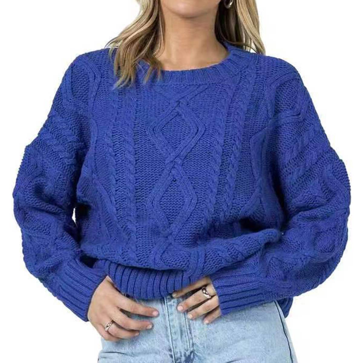 COMFORTABLE CREW-NECK LONG-SLEEVED SWEATER