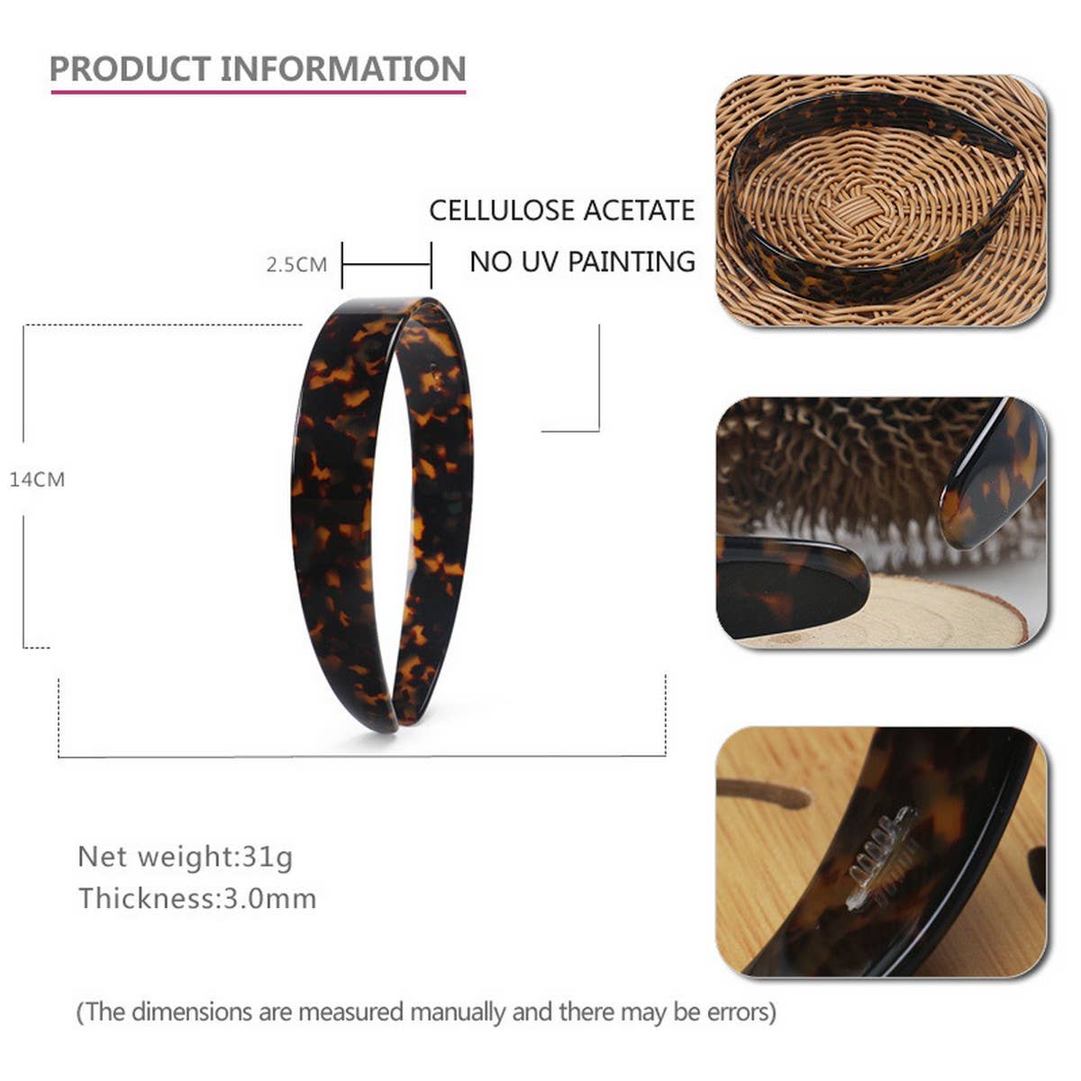 ACETATE RETRO 2.5CM WIDE HEADBAND HAIRPIN_CWAHA4342
