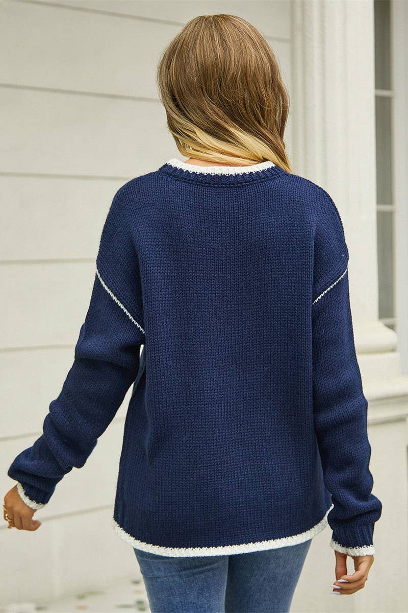 CWOSWL1685_Crew Neck Long Sleeve Pullover Sweater