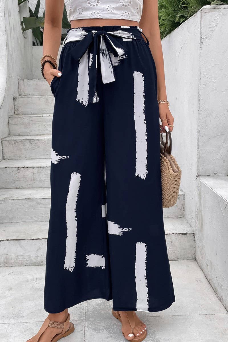 CWBLP2018_TIE WAIST PRINT WIDE LEG SUMMER PANTS
