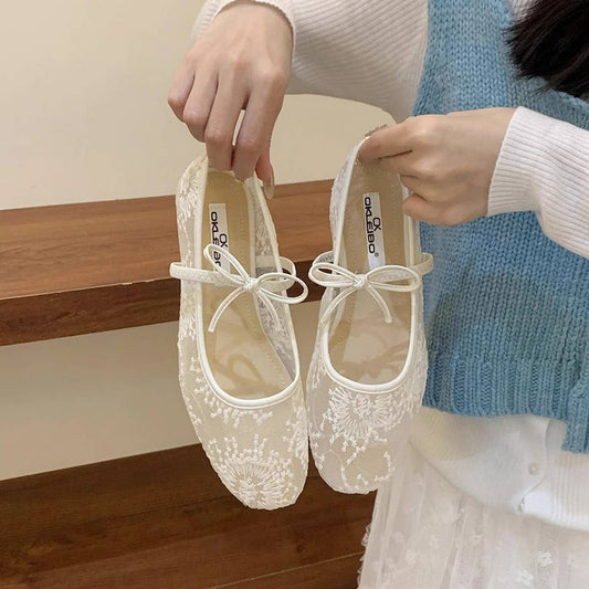 Fairy Style French Mesh Breathable Mary Janes_CWSHF0143