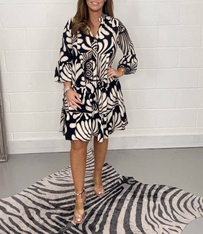 CWDSD10626_WOMEN'S PRINTED CASUAL COMFORT DRESS