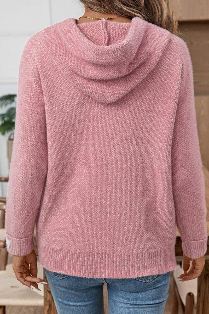 CWOHOL00623_LOOSE FAUX MINK FLEECE HOODED SWEATSHIRT