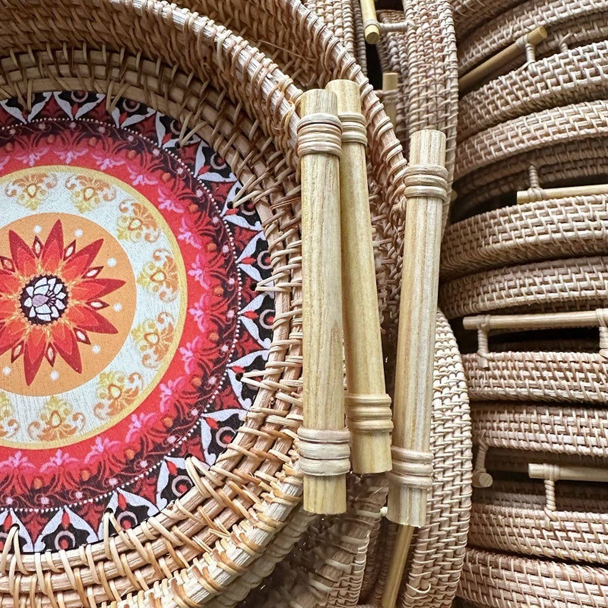 RATTAN WOVEN STORAGE BASKET TRAY THREE-PIECE SET_CWMM4535