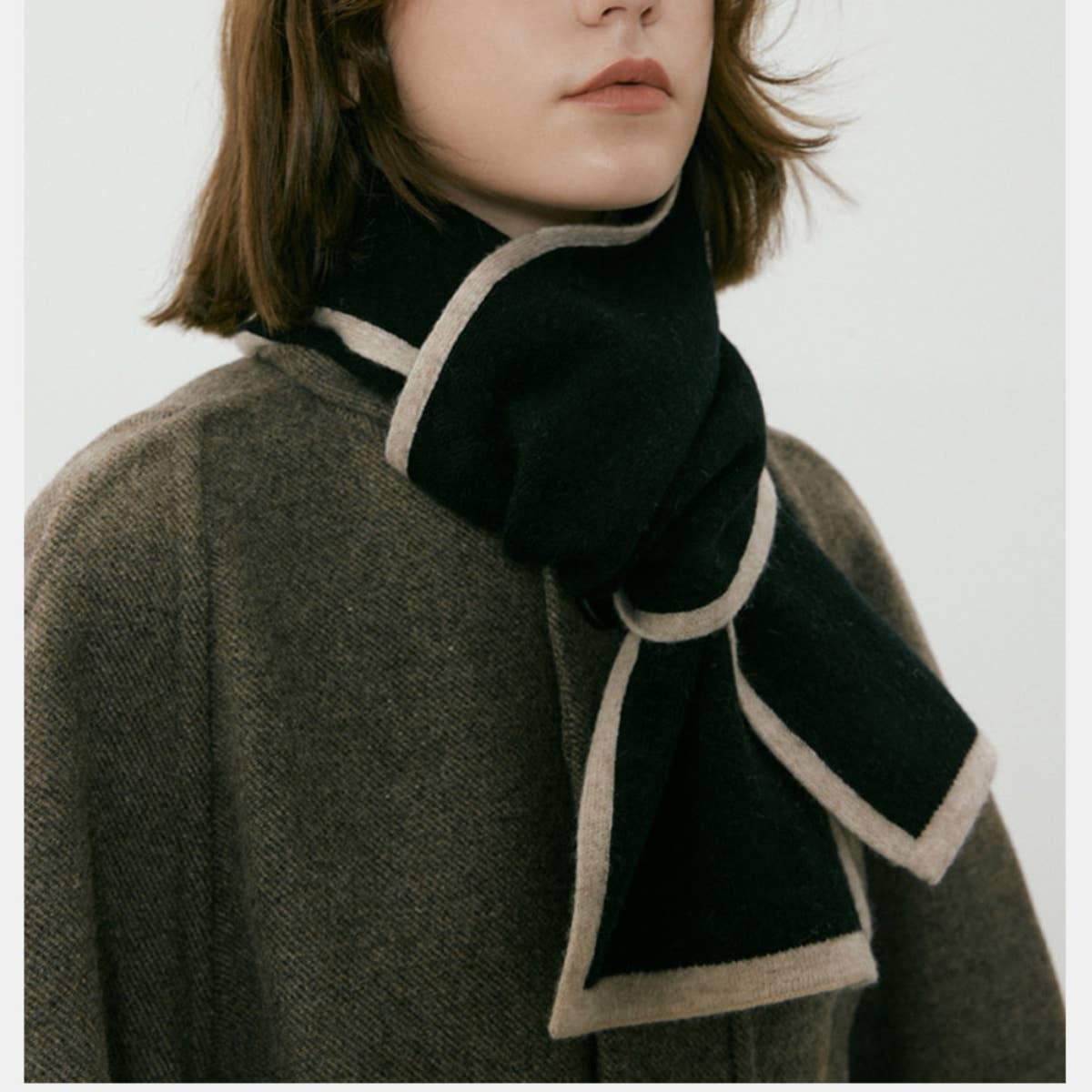 CWASC1607_WINTER FASHION PATCHWORK SCARF WARM SMALL NECK