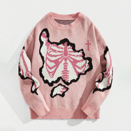 Crew-neck pullover long-sleeved Halloween sweater