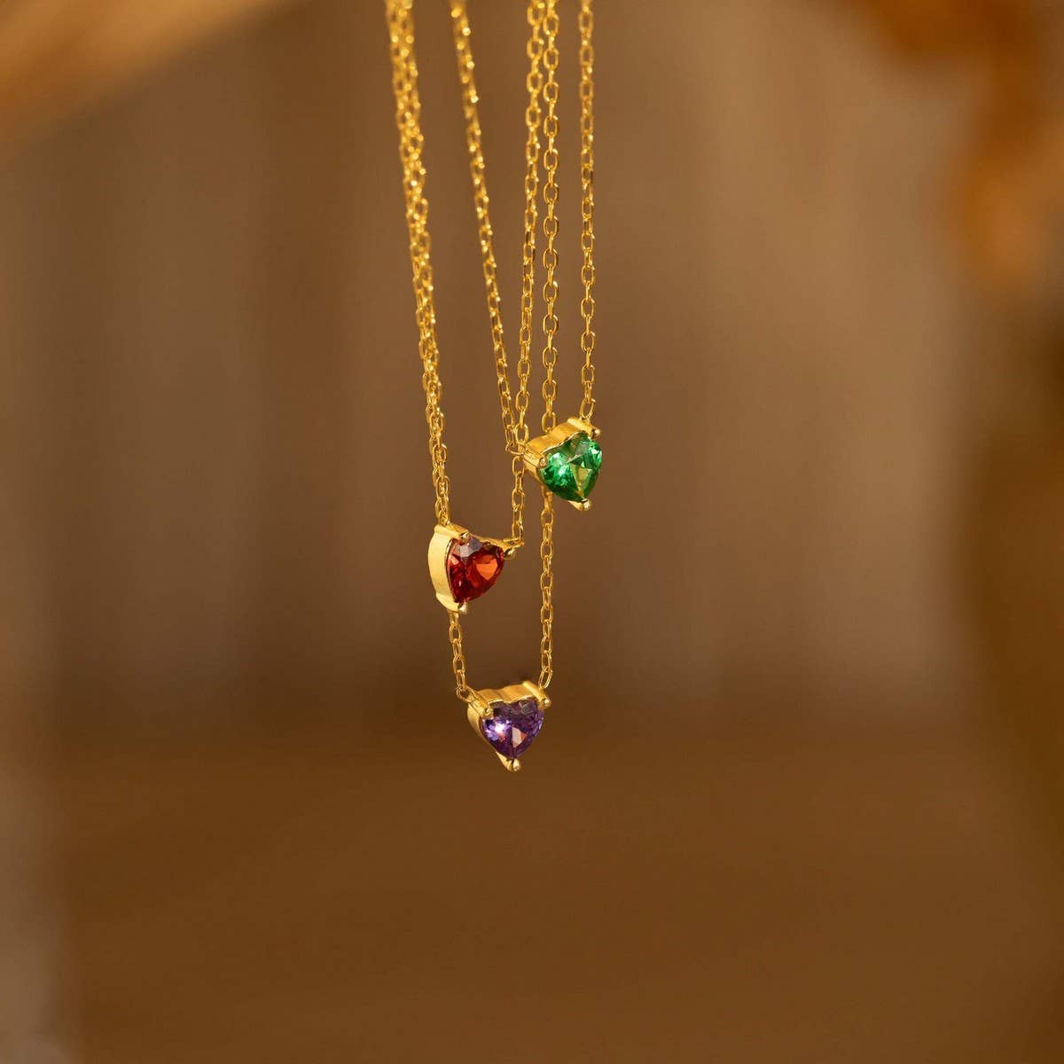 Stainless Steel Birthstone Heart Necklace_CWMM5667