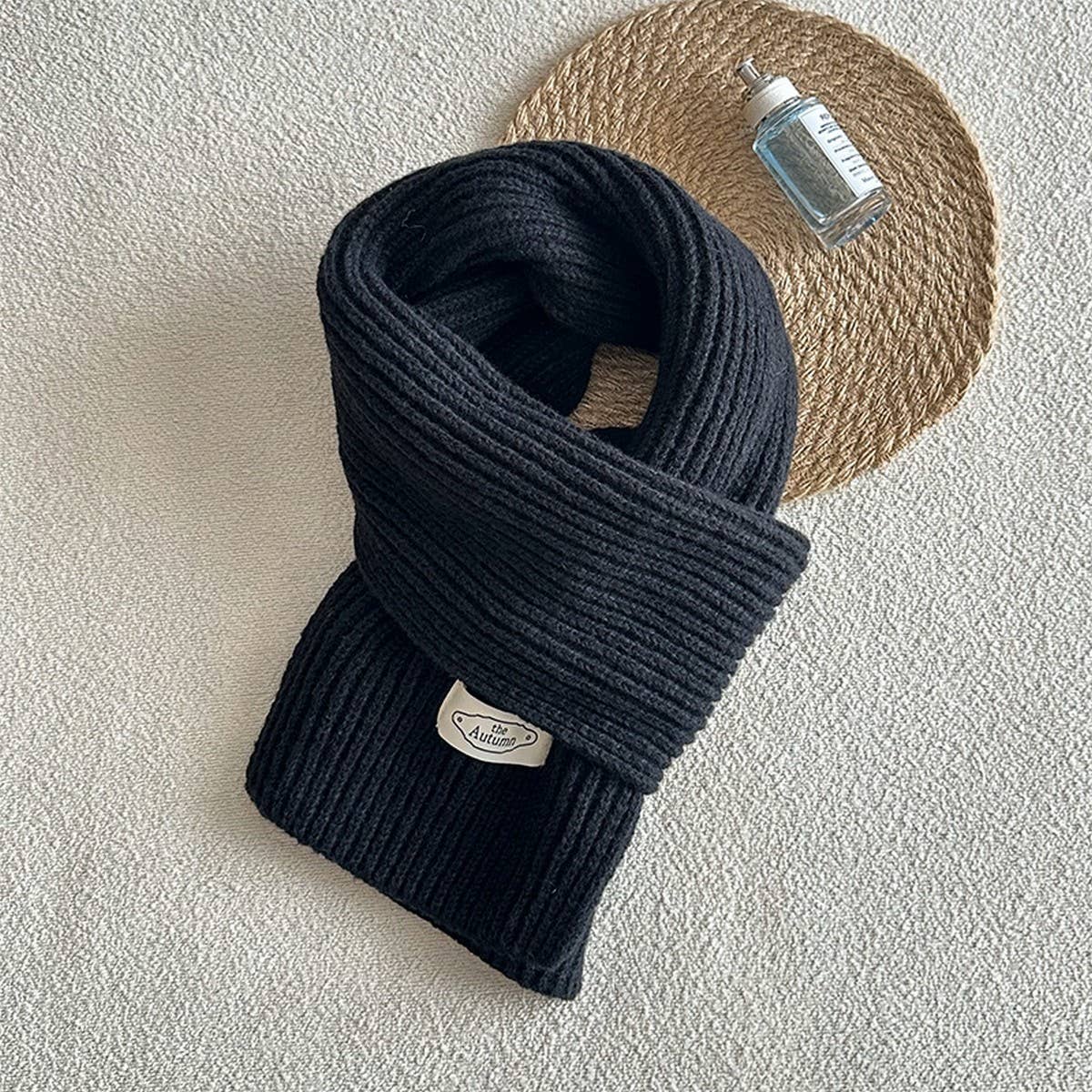 Solid Color Knit Scarf - Unisex Winter Essential_CWASC2280
