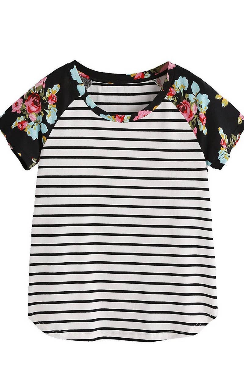 CWTBLS1438_MULTIFUNCTIONAL STRIPED STITCHING NURSING CLOTHES