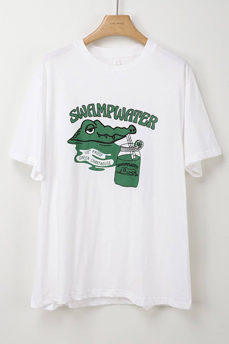 CWTTS0999_CROCODILE  PRINTED SHORT SLEEVED T SHIRT