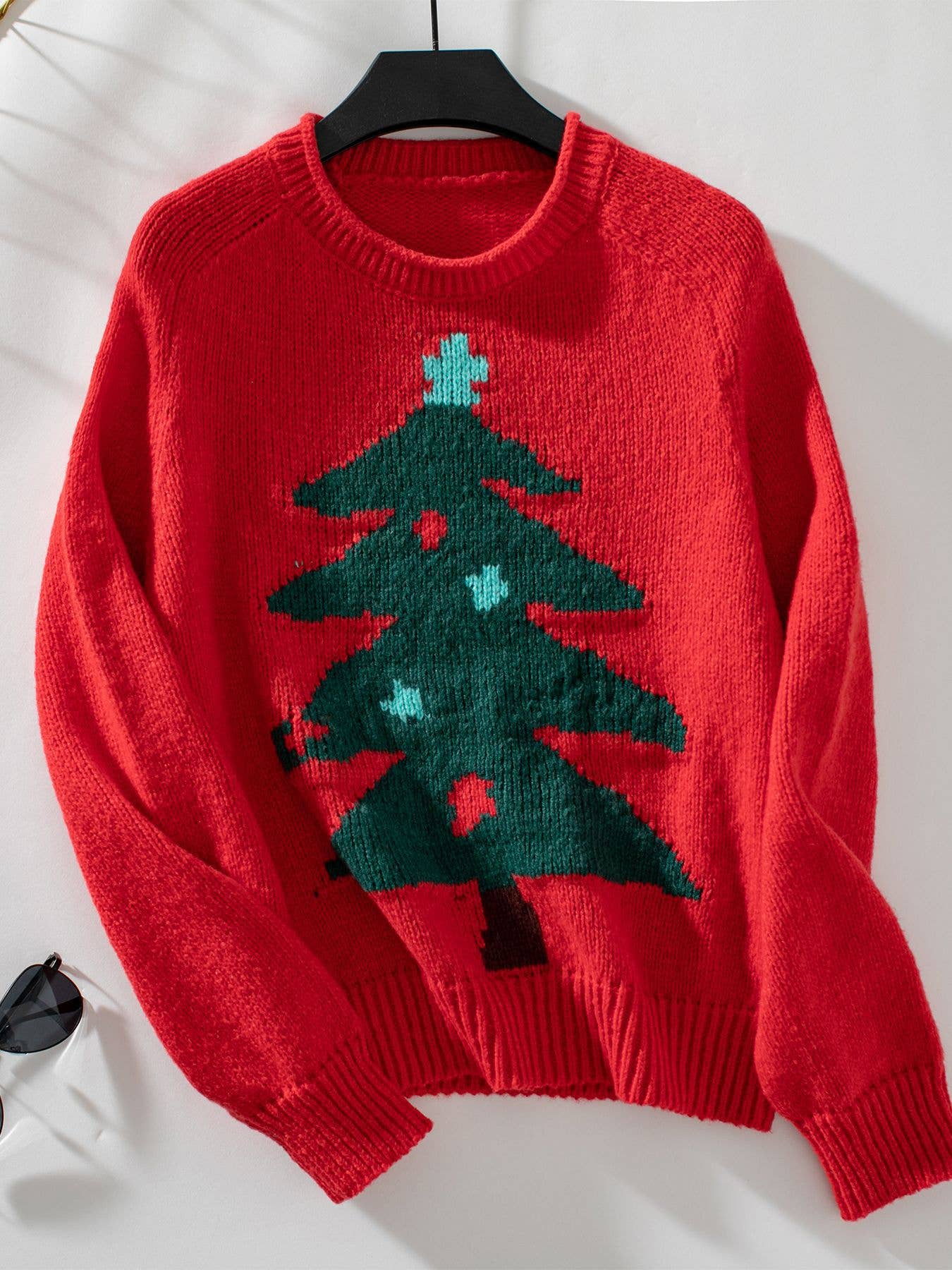 CHRISTMAS TREE CREW-NECK LONG-SLEEVED PULLOVER