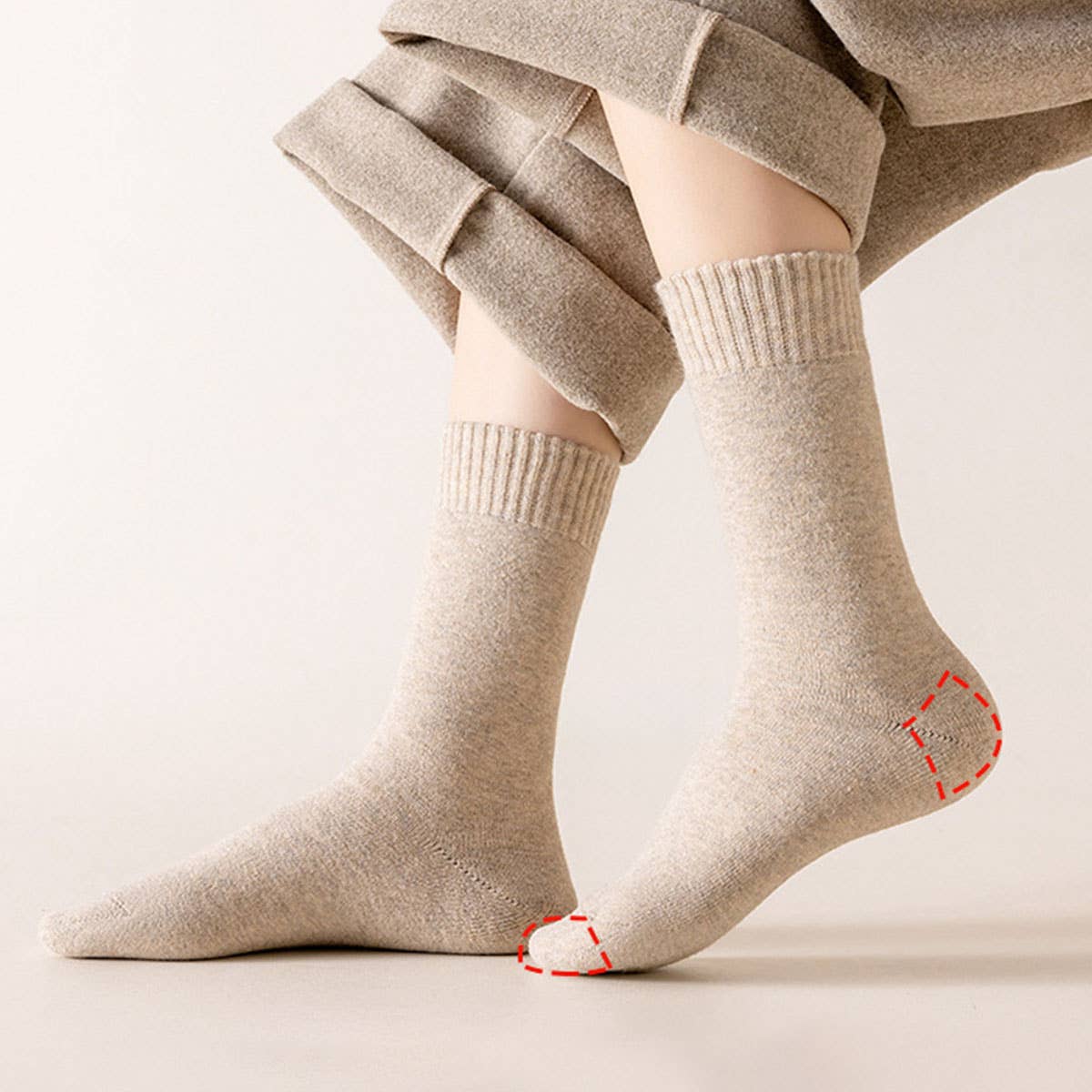 Thermal Fleece-Lined Crew Socks for Women, Winter