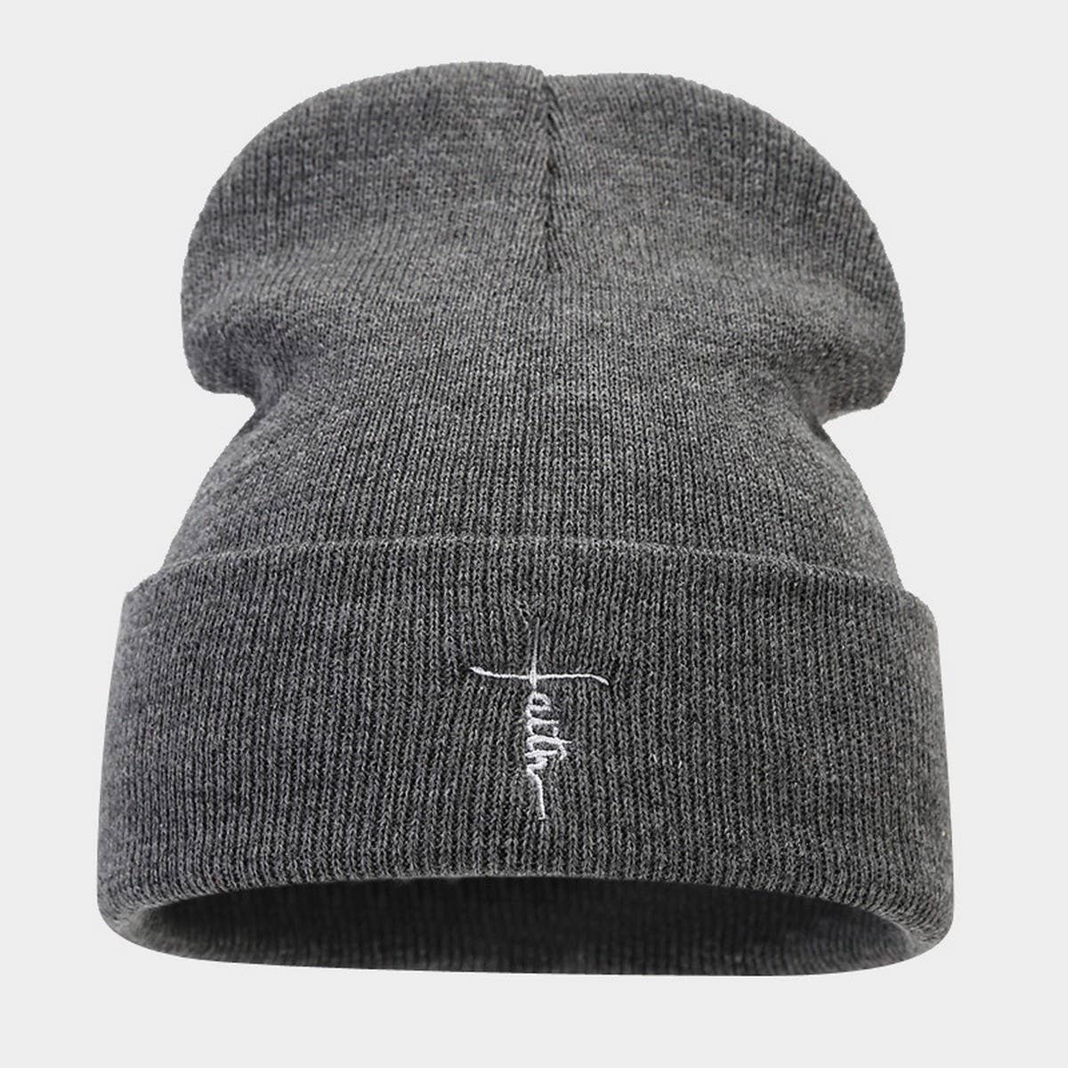 LETTER EMBROIDERY CIRCULAR  HIP HOP KNITTED HAT_CWAH2088