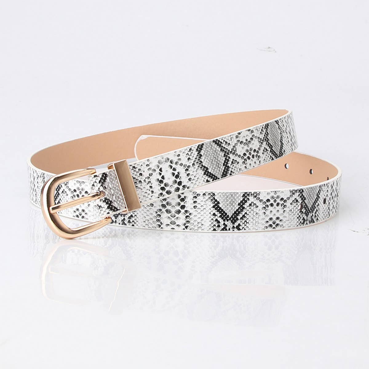 CWABE0937_SIMPLE DECORATIVE SNAKE PRINT BELT