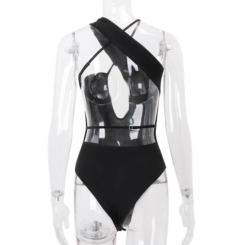 Fashionable Sexy Street Backless Hollow Bodysuit