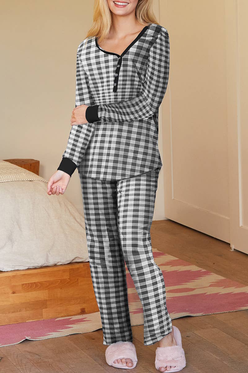 CWSPJ033_COZY LONG SLEEVE HENLEY NECK PAJAMA SET