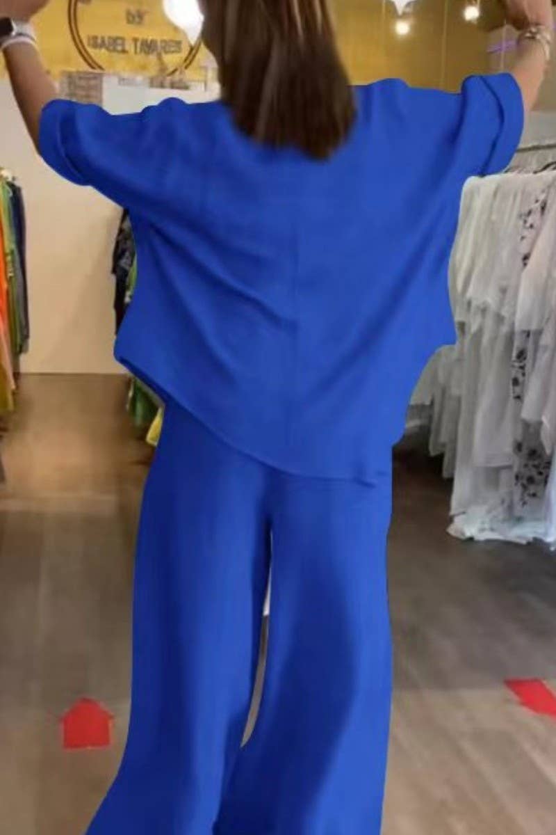 CWSTB1419_SOLID COLOR BAT SLEEVE COTTON AND LINEN SUIT