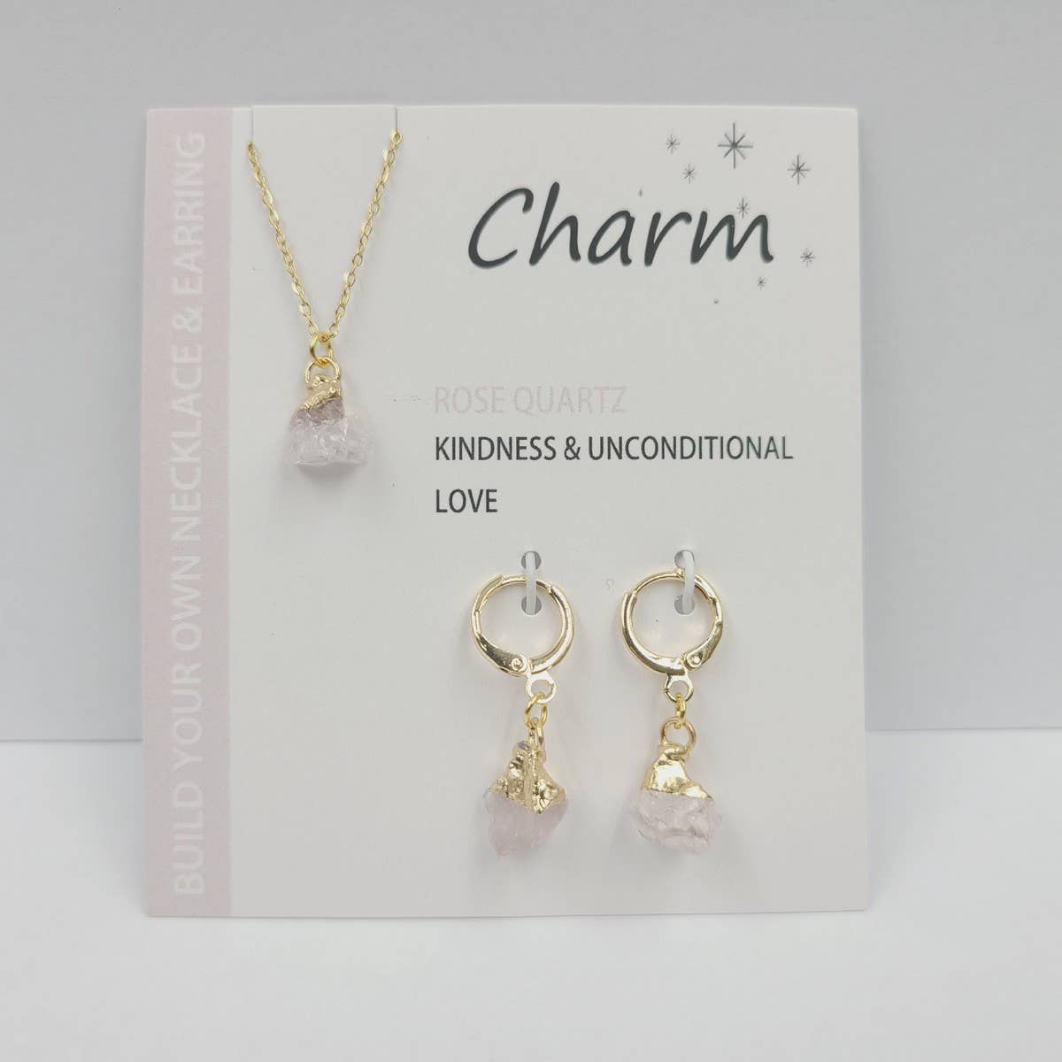 NATURAL STONE NECKLACE AND EARRING SET