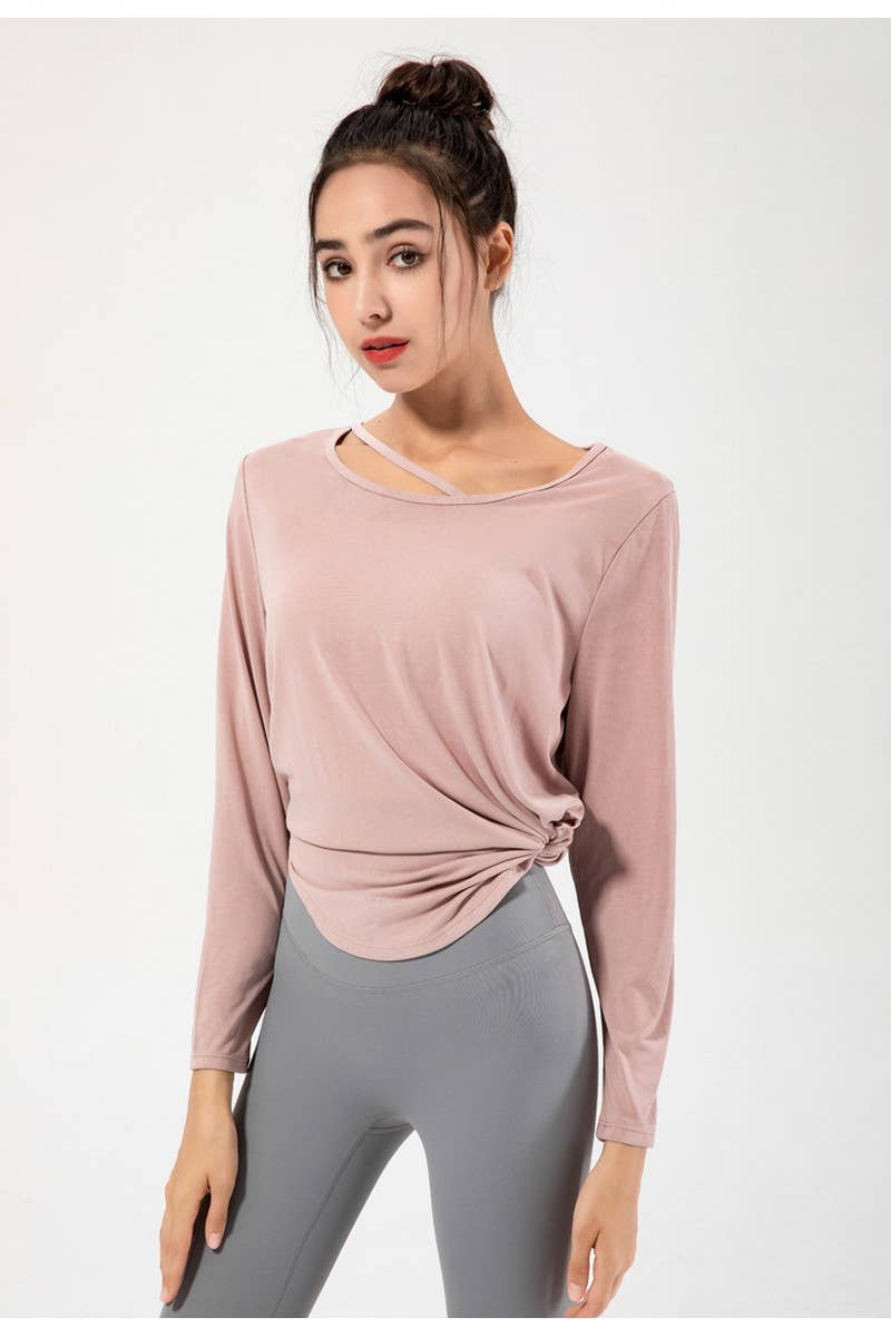 CWTBLL2941_LOOSE LONG SLEEVE YOGA WEAR FITNESS COVER UP